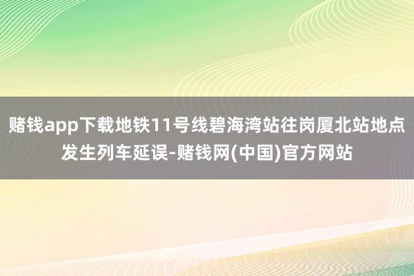 赌钱app下载地铁11号线碧海湾站往岗厦北站地点发生列车延误-赌钱网(中国)官方网站