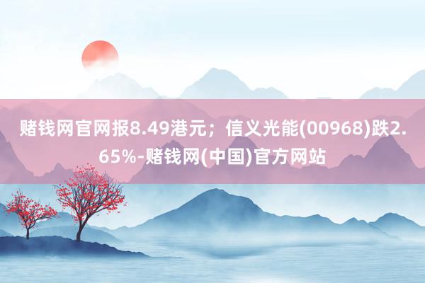 赌钱网官网报8.49港元；信义光能(00968)跌2.65%-赌钱网(中国)官方网站