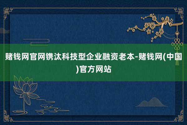 赌钱网官网镌汰科技型企业融资老本-赌钱网(中国)官方网站
