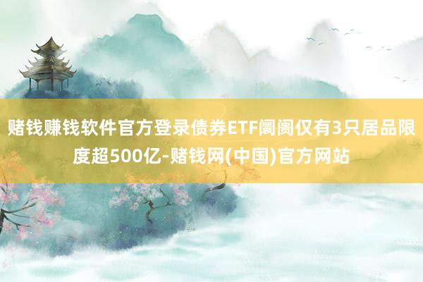 赌钱赚钱软件官方登录债券ETF阛阓仅有3只居品限度超500亿-赌钱网(中国)官方网站