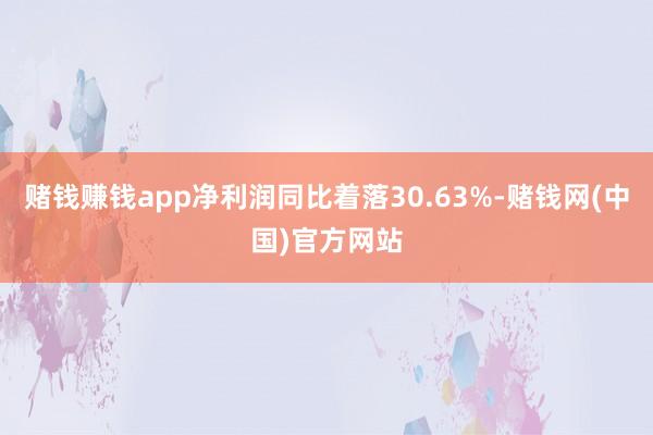 赌钱赚钱app净利润同比着落30.63%-赌钱网(中国)官方网站