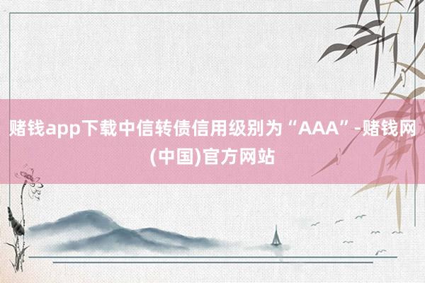 赌钱app下载中信转债信用级别为“AAA”-赌钱网(中国)官方网站