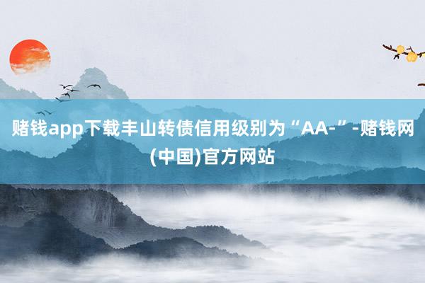 赌钱app下载丰山转债信用级别为“AA-”-赌钱网(中国)官方网站
