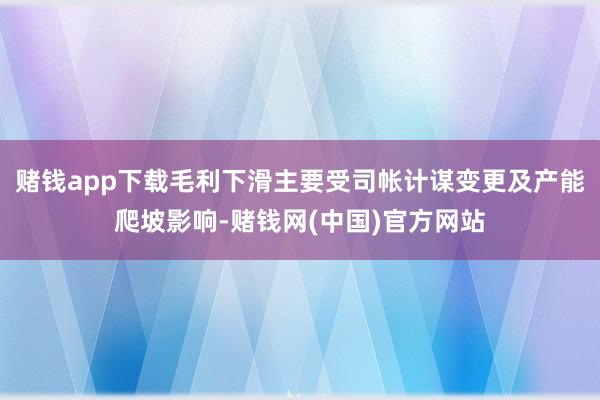 赌钱app下载毛利下滑主要受司帐计谋变更及产能爬坡影响-赌钱网(中国)官方网站